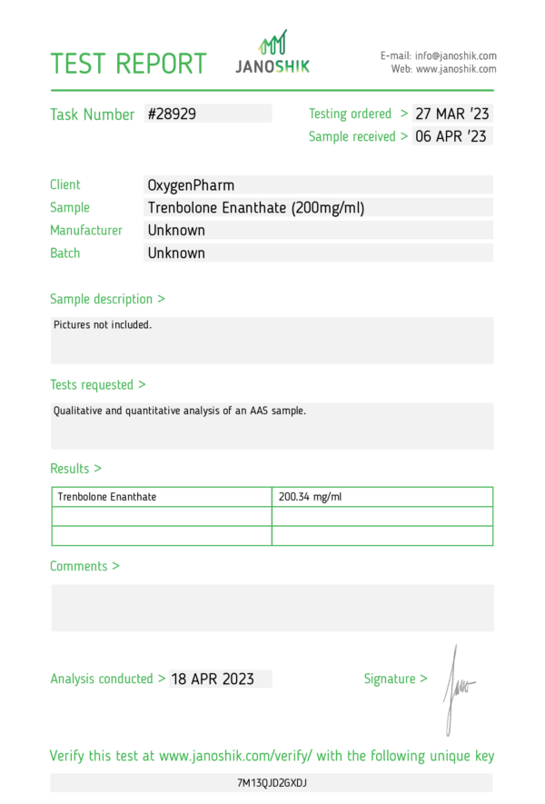 TRENBOLONE ENANTHATE - 200mg/mL 10mL - Image 2